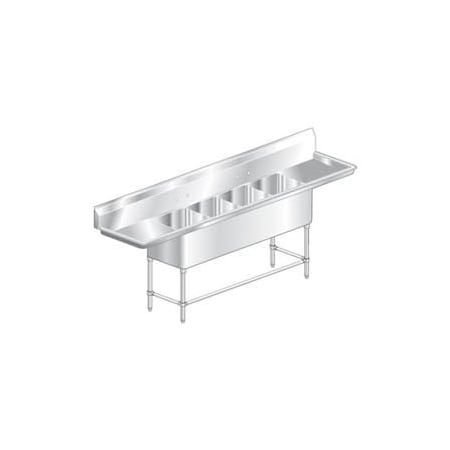 Aero Aero Manufacturing Company Four Bowl Aerospec SS NSF Sink, Two 18'W Drainboards 2F4-2424-18LR